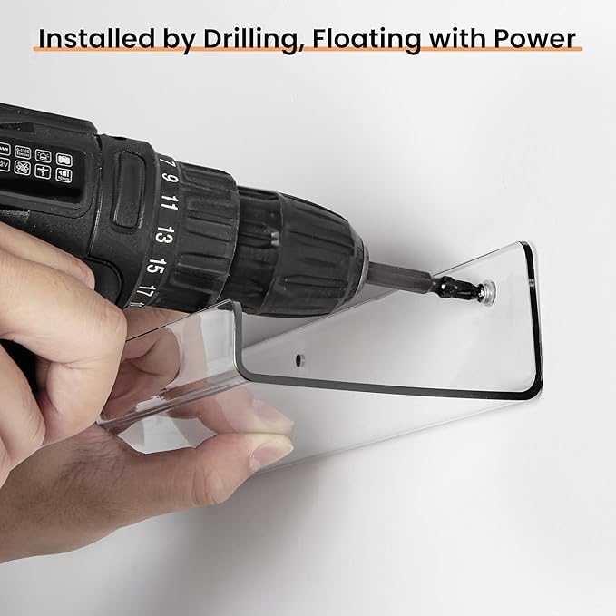 upsimples 4 Pack 15x6 Inches Acrylic Bathroom Shelves for Wall, Floating Bathroom Shelves Over Toilet, Storage Shelf for Toilet Paper, Towels and Toiletries, Clear