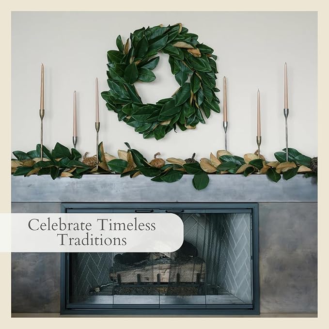 CG Hunter Holiday Collection Faux Wreath, Premium Artificial Indoor and Outdoor Large 30" Magnolia Leaf Christmas Wreath, Christmas Decorations and Holiday Greenery