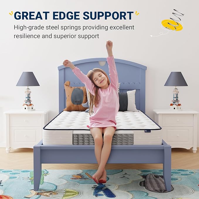 Avenco 6 Inch Queen Size Mattress, Foam and Spring Hybrid Mattresses in a Box, Medium Soft, Breathable Fabric & Adaptive Support, CertiPUR-US Certified, Queen Mattress in Guest and Kids Bedroom