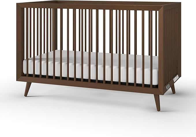 Child Craft Cranbrook 4-in-1 Convertible Crib, Baby Crib Converts to Day Bed, Toddler Bed and Full Size Bed, 3 Adjustable Mattress Positions, Non-Toxic, Baby Safe Finish (Toasted Chestnut)