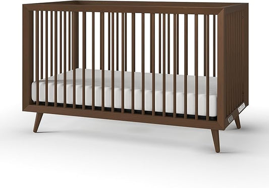 Child Craft Cranbrook 4-in-1 Convertible Crib, Baby Crib Converts to Day Bed, Toddler Bed and Full Size Bed, 3 Adjustable Mattress Positions, Non-Toxic, Baby Safe Finish (Toasted Chestnut)