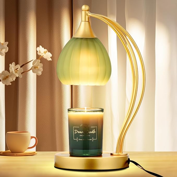 Candle Warmer Lamp, Electric Candle Warmer with Timer Dimmer - Candle Lamp Warmer for Scented Jar Candles, for Housewarming Gifts New Home Decor (Green)