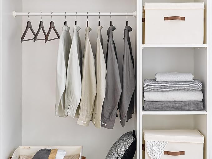 StorageWorks Wooden Hangers 30 Pack, Wood Coat Hanger for Coats, Shirts, Jackets, Pants, Suits, Walnut Color