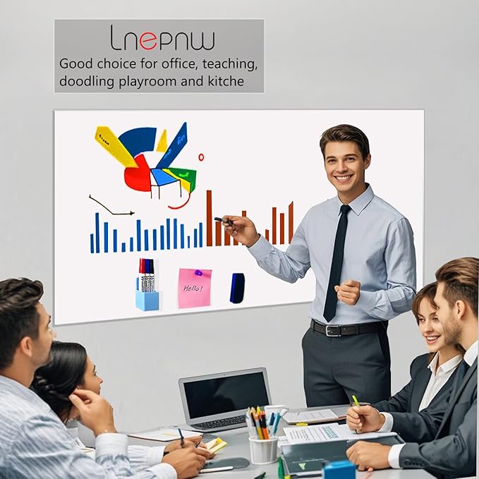 Magnetic Dry Erase Whiteboard Paper 16.5" x 24" Self Adhesive White Board Sticke with Marker, Magnetic Eraser, Magnets for Kid Whiteboard Stick Wall Peel and Stick Wallpaper Office Home