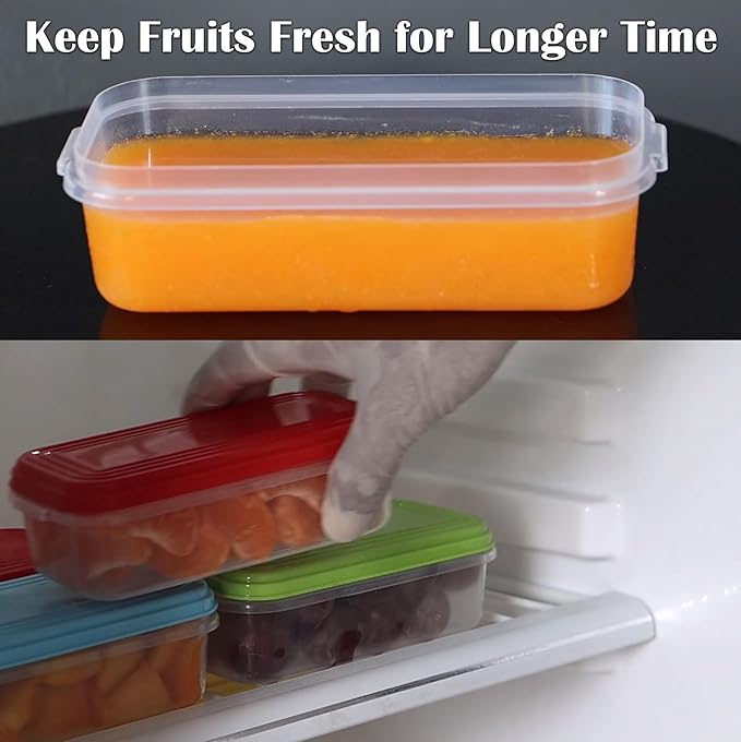 ARSUK Small Food Containers with Lids 8oz/250ml (8 Pack) - Mini Plastic Storage Containers for Snacks, Meal Prep and Lunch - Reusable, Leakproof, Airtight - Microwave and Freezer Safe