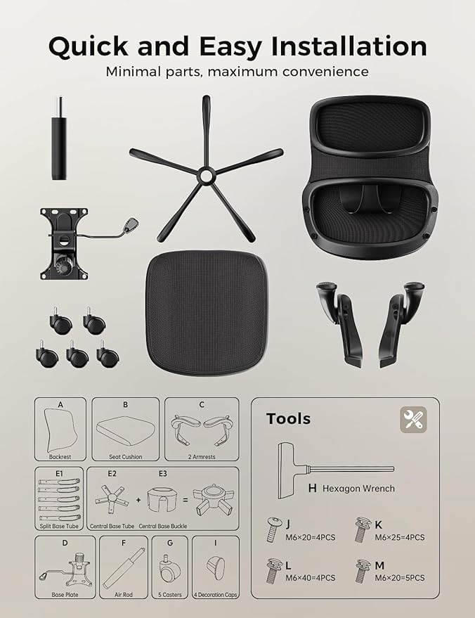 Office Chair, Mesh Ergonomic Desk Chairs, Lumbar Support, Adjustable Height, Flip-up Armrests, Swivel Function and Smooth-Rolling Wheels for Home, Office and Gaming (Gray)