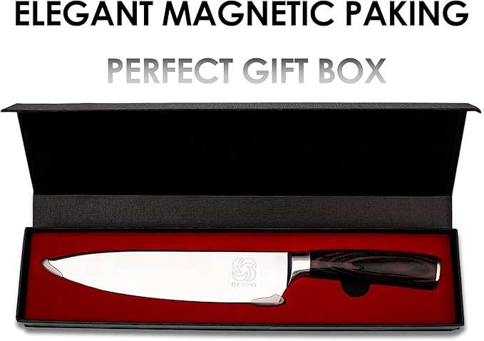 Professional Japanese Chef Knife - Pro Kitchen Knife 8 Inch Chef's Knives High Carbon Stainless Steel Sharp Paring with Ergonomic & Stylish Handle, Magnetic Gift Box Useful Kitchen Gadgets