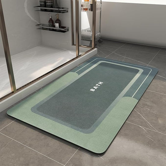 MontVoo-Bath Mat-Bathroom Mat Rug Non Slip Super Absorbent Stain Resistant Quick Dry Thin Bathroom Rug-Bath Mats for Bathroom Floor Bathtub Vanity-Bathmat Bath Rug Easy Care-24"x35" Green