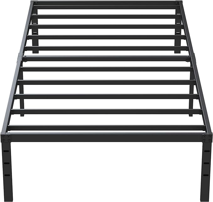 Twin XL Bed Frames No Box Spring Needed, 14 Inch Heavy Duty Metal Twin XL Platform Bed Frame Support Up to 2500 lbs, Easy Assembly, Noise Free, Black
