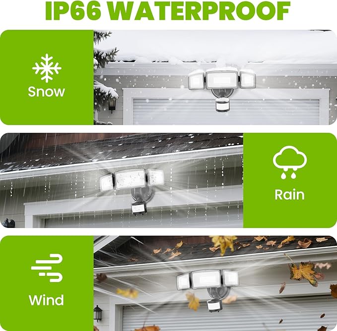 MAGAGUVU 100W Flood Lights Outdoor, 9000lm Bright LED Work Light with Plug, 6500K Daylight White LED Flood Lighting, IP66 Waterproof Security Yard Lights for Yard Garage Stadium