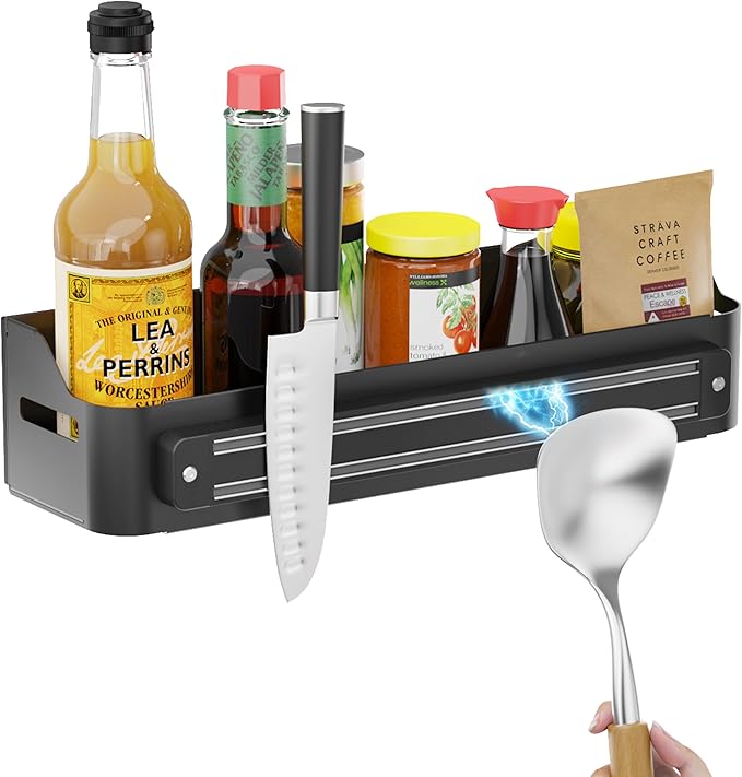 Magnetic Griddle Grill Caddy Organizer,Grill Caddy with Magnetic Tool Holder for Grilling BBQ,Space Saving Magnet Utensils Holder for Outdoor Blackstone Griddle