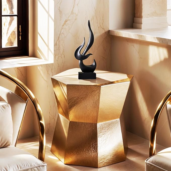 Dosker Black Flame Sculptures Home Decor, Abstract Statues Shelf Decor, Table Decor, Desk Decor for Living Room Office, Kitchen