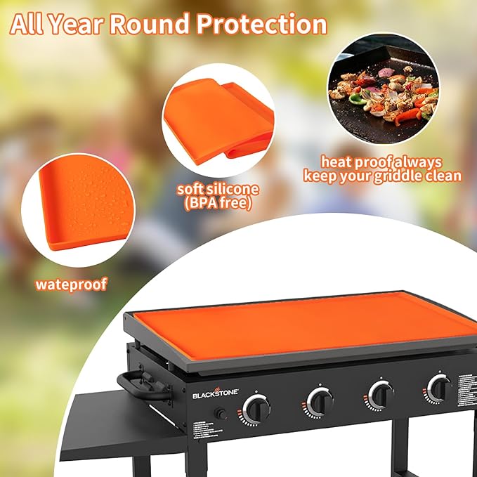 Silicone Protective Cover for 28" Blackstone Griddle,Heavy Duty Food Grade Silicone Grill Mat, Protect Griddle from Rodents, Insects, Debris, and Rust,All Season Cooking Protective Cover
