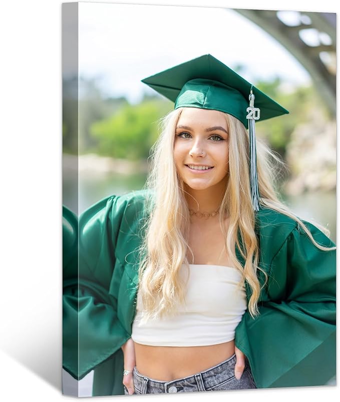 Custom Graduation Canvas Prints with Your Photos,Graduation Decorations, Personalized Graduation Canvas Wall Art Gifts Idea for Daughter, Son, Sibling or Friend (8" X 12")