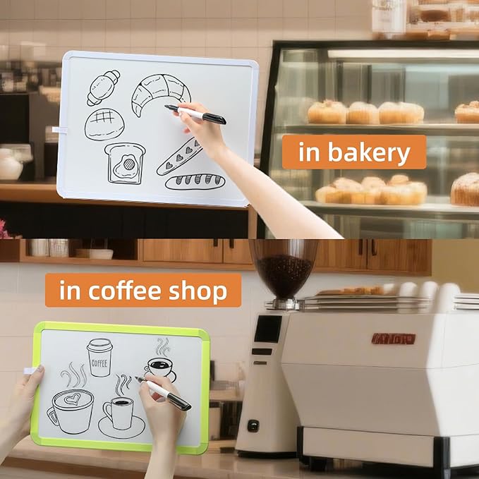 Portable Small whiteboard, Drawing Board, Writing Board, 12 "X 16" Portable Modern Color Frame Dry Erase Board, Used for to-do Notes in Offices, Homes, and Schools (White)