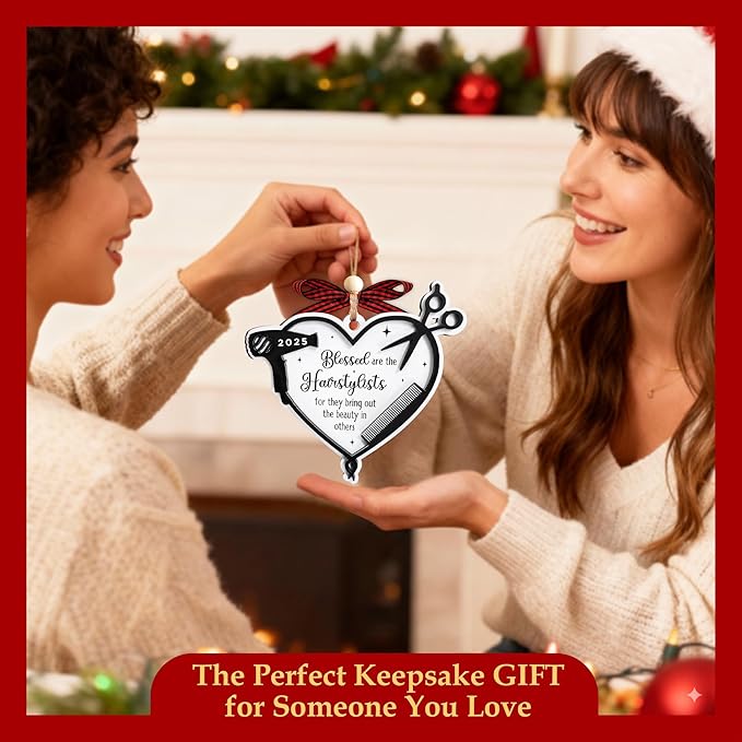 Hairdresser Ornament 2025, Hair Stylist Christmas Ornament, Hairstylist Gifts Women, Hairdresser Christmas Ornaments, Gifts for Hairstylist Women, Barber Stuff, Wooden Ornaments