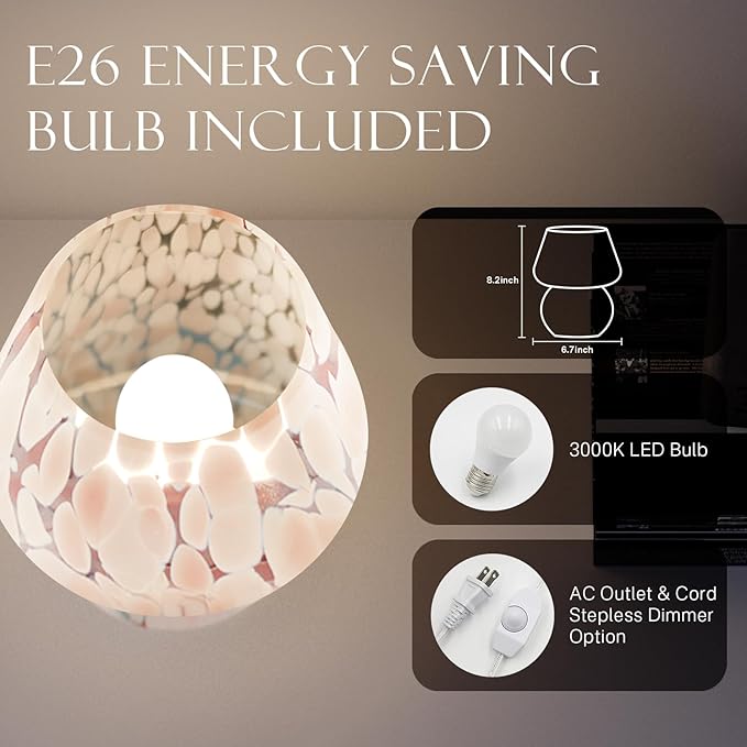 Mushroom Lamp Table Lamp for Bedroom,Small Desk Bedside Lamps for Living Room,Mushroom Decor Cute Mini Modern Mid Century Lamps for Night Stands,Aesthetic Home Living Room Decor(Blush Pink)