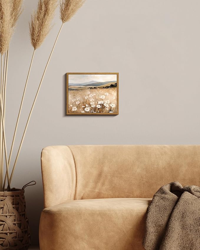 InSimSea Framed Wall Art for Living Room Retro Flower Canvas Art Wall Decor Bedroom Artwork Farmhouse Oil Paintings Pictures Prints Rustic Gallery Boho Vintage Floral Botanical Office 8x10In