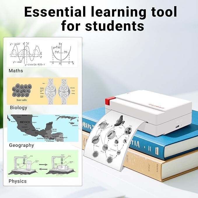 ORGBRO Mini Sticker Printer Machine, X3 Portable Thermal Sticker Maker with 3-Inch Stickers, Print Pod, Bluetooth Inkless Printer for Smartphones, Impresora Portátil for Notes, Journal, DIY, Kids Gift