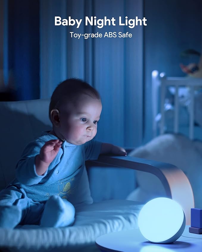 Hifree Touch Lamp, Multicolor Night Light for Kids, Small LED Table Lamp for Bedroom, Dimmable Bedside Lamp with Warm & White Light