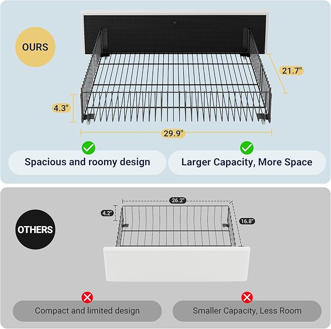 Allewie Modern Queen Size Platform Bed Frame with 4 Storage Drawers and Velvet Upholstered Headboard, Wooden Slats Support, Upholstered Mattress Foundation/No Box Spring Needed/Easy Assembly, White