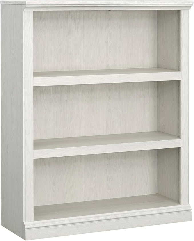 Sauder 3 Tier Book Shelf Wooden Bookcase Multipurpose Bookshelf for Home Office, Living Room, in Glacier Oak