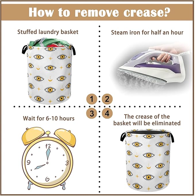 Laundry Hamper,Magic Evil Eye Laundry Basket,Waterproof Oxford Cloth Storage Basket with Handle for Clothes Books Nursery Home Storage Sundries 16"x20"