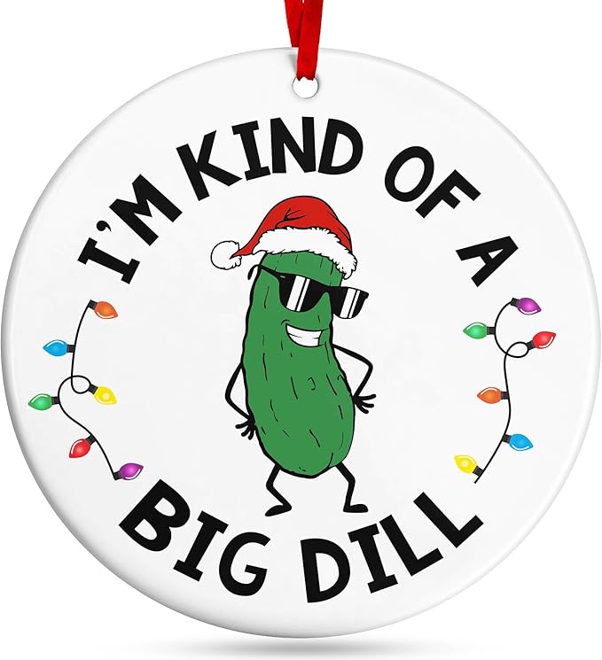 Pickle Ornament - Perfect Pickle Ornaments for Christmas Tree, Delightful Christmas Ornaments for The Big 'Dill' in Your Life, Durable Shatterproof Pickle Ornament, Ideal Gifts for Pickles Lovers