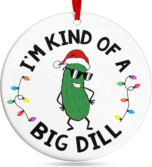 Pickle Ornament - Perfect Pickle Ornaments for Christmas Tree, Delightful Christmas Ornaments for The Big 'Dill' in Your Life, Durable Shatterproof Pickle Ornament, Ideal Gifts for Pickles Lovers