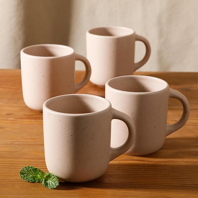 Bloomhouse Corsica Clay 4 Piece Mug Set - Prosecco Blush Pink