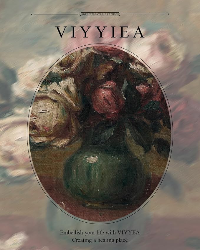 VIYYIEA Gold Framed Wall Art Canvas Print Home Decor Flower Art Vintage Botanical Prints Rustic Farmhouse Wall Decor Mid Century Art Prints Floral Room Decor Wall Pictures Living Room Bedroom 13x16in