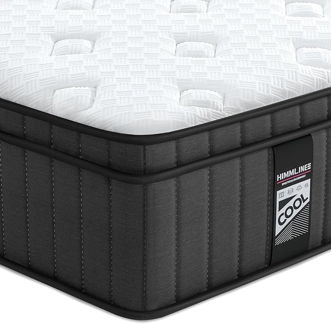 Queen Mattress, 10 Inch Hybrid Mattress in a Box with Gel Memory Foam and Pocket Spring, Medium Firm Feel, Cooler Sleep & Pressure Relief, 60 * 80 * 10, 120 Nights Risk-Free Trial