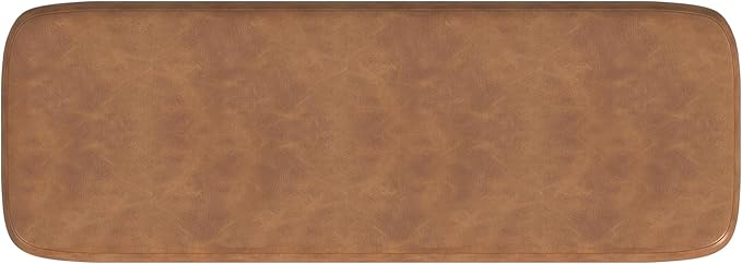 HomePop Upholstered Storage Bench with Metal Leg Home Décor|Bench with Storage for Living Room & Entryway - Carmel Faux Leather