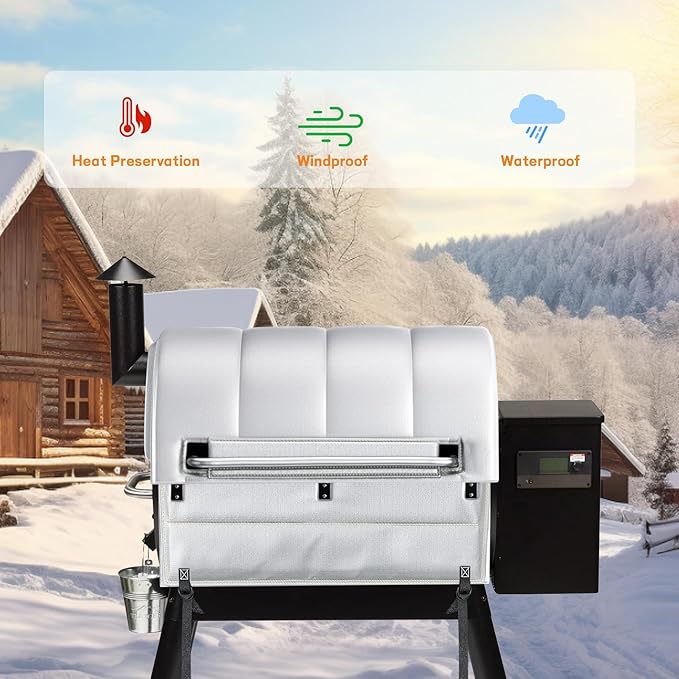 Insulation Blanket for Traeger Pro 780 Series TFB78GZEC TFB78GLEC and Ironwood 885 Series TFB89BLFC Wood Pellet Smoker Grill,BAC627 Pro 780 Insulation Blanket Grill Accessory for Winter Smoking,Silver