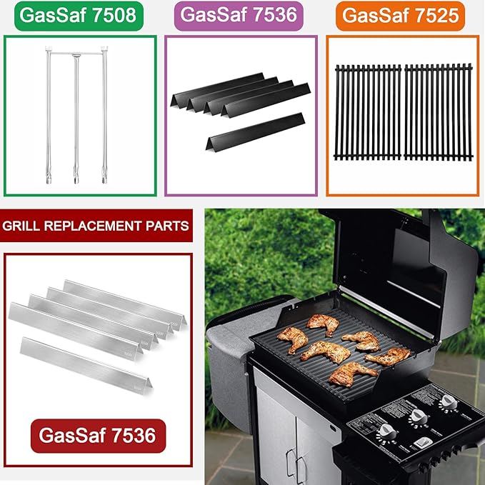 GasSaf 22.5 Flavorizer Bars for Weber Spirit 300 310 320 Side Panel, 304 Stainless Steel 7536 Grill Flavorizer Bars for Genesis Silver B/C, Genesis Gold B/C, Grill Part Bars for Spirit 700, Weber 900