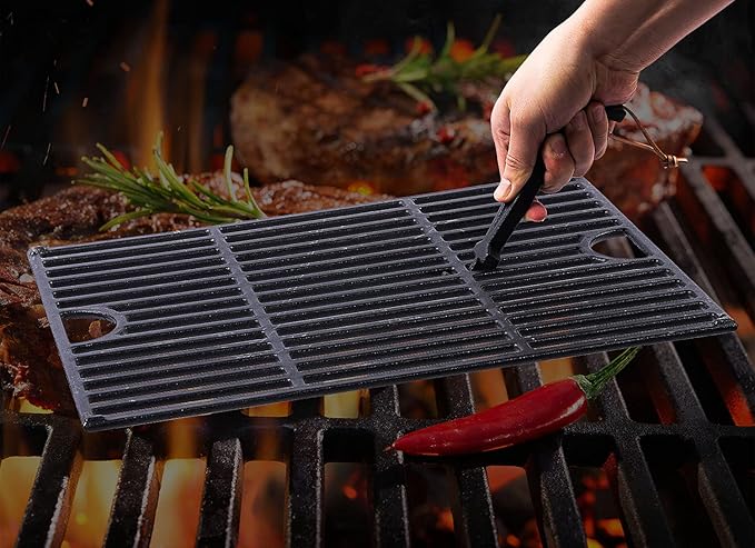 DELSbbq Cast Iron Barbecue Universal Grill Grid Lifter, 8 inch Long hot Surfaces handling Lifter Gripper for Most Charcoal Grills and Gas Grills