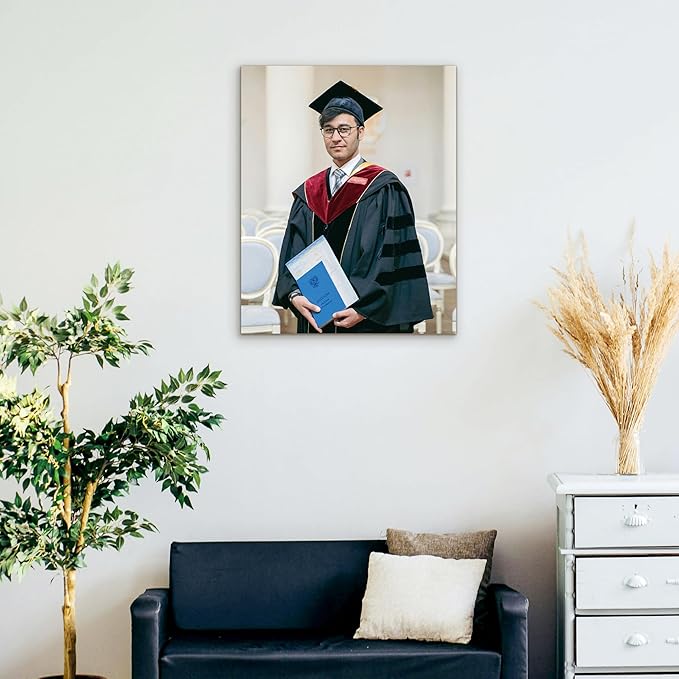 Custom Graduation Canvas Prints with Your Photos,Graduation Decorations, Personalized Graduation Canvas Wall Art Gifts Idea for Daughter, Son, Sibling or Friend (16" X 20")