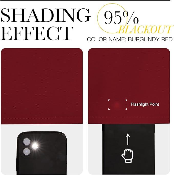 NICETOWN Christmas Burgundy Red Kitchen Blackout Curtain Panels, Thermal Insulated Grommet Top Blackout Draperies and Drapes for Basement (2 Panels, W42 x L68-inch)