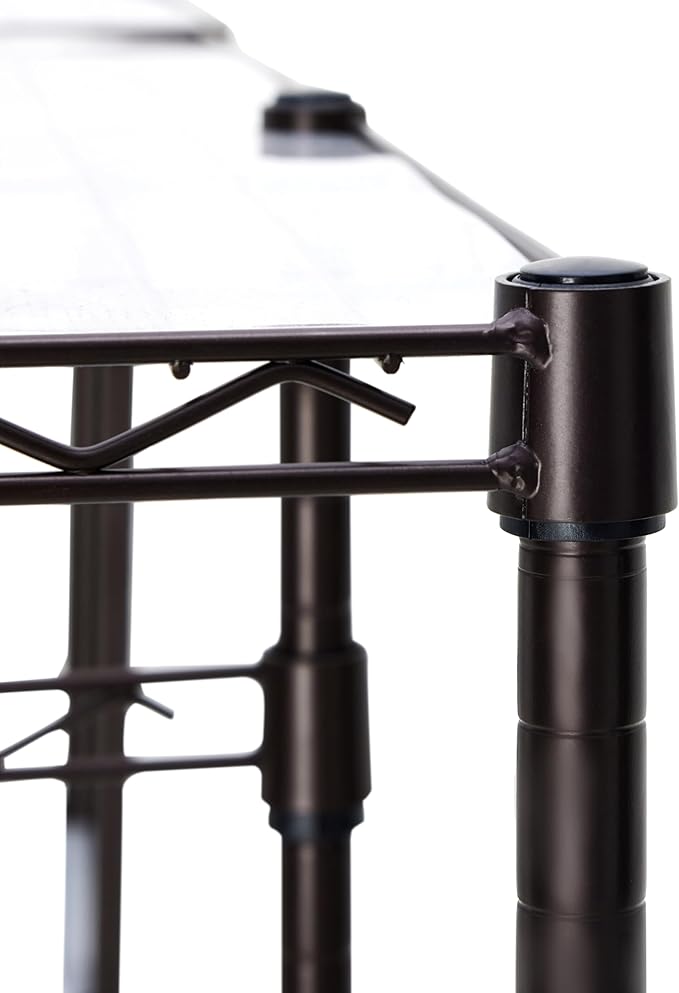 Amazon Basics Expandable Metal Hanging Closet Organizer and Storage Rack Wardrobe with Shelves, 57-80''L x 14''W x 72''H, Bronze