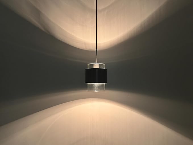 3 Pack 1 Light Hanging Kitchen Island Pendant Light 5.52" Drum Clear Glass Shade Indoor Pendant Ceiling Light Fixturess,Dark Gray Finish Modern Farmhouse Dinning Over Sink