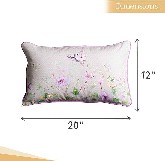 Maison d' Hermine Decorative Pillow Covers 12x20 Inch Rectangle 100% Cotton Throw Pillow Covers with Invisible Zipper for Living Room Couch, Chair, Sofas, Bedroom, Home (Magnolia Mornings)