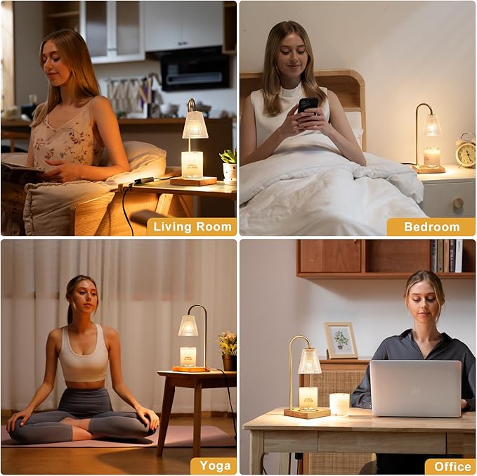 Hong-in Candle Warmer Lamp with Timer Dimmer,Birthday Gifts for Women Mom Sister,House Warming Gifts New Home Room Decor,Vintage Wax Warmer for Scented Wax Jar Candles