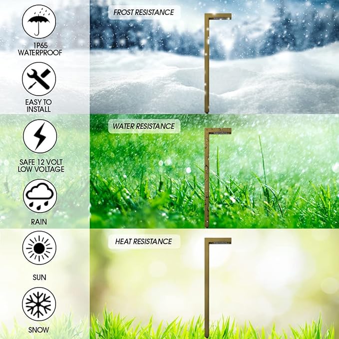 LED Pathway Lights 129 Landscape Lighting 12V Solid Brass Low Voltage LED Light G4 3.5W 2700K Bulb Outdoor Modern Driveway Lights Beautiful Bright Long Lasting Walkway Lights