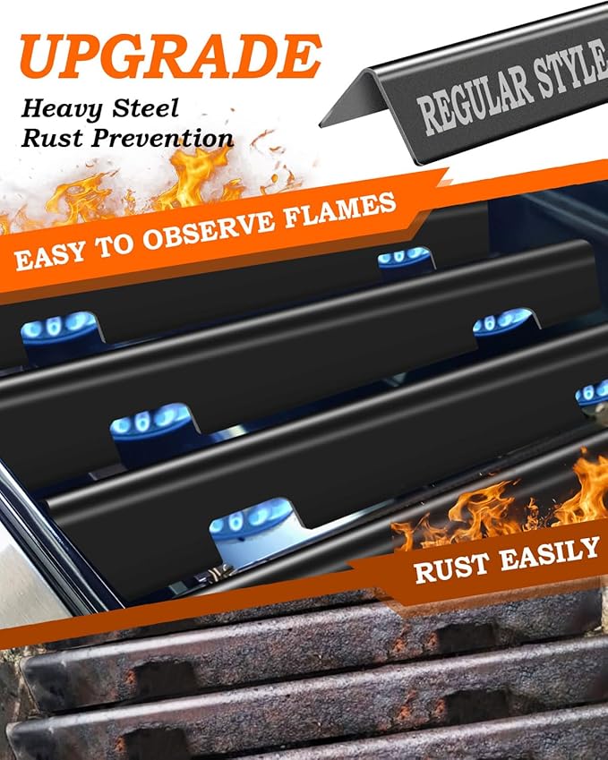Flavorizer Bars 15.3" for Weber Spirit & Spirit 2 GS4 Grill Parts Spirit 200 E220 S220 S210 E210 Parts with Front Control, 3 Pcs Flavor Shields Grill Replacement Parts for Weber 7635 69899