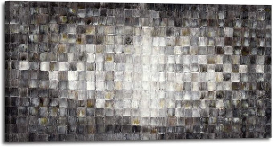 Inpraradiso Large Bedroom Abstract Wall Art: Living Room Modern Picture Square Painting Hand Painted Textured Artwork Kitchen Horizontal Contemporary Canvas Print for Home Office Decor