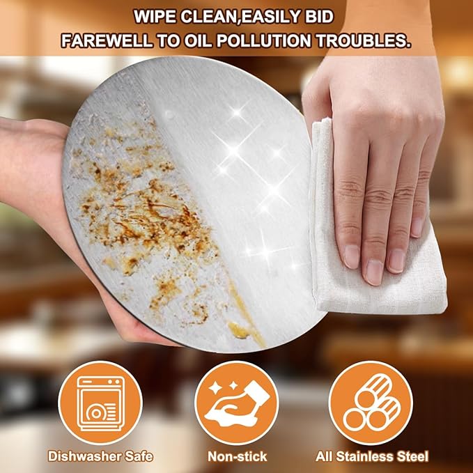 Burger Press Round Stainless, Wood & Anti - Scald Handles (Round)