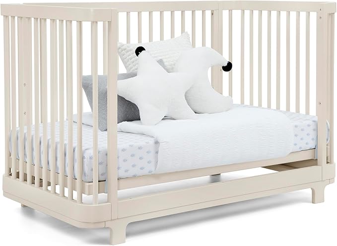 Delta Children Nest 4-in-1 Convertible Crib - Greenguard Gold Certified, Soft Beige