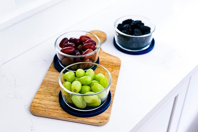 16-Piece Glass Food Storage Containers Set (8 Containers + 8 BPA-Free Lids) | 7-Ounce, Leakproof | Microwave, Freezer, Oven & Dishwasher Safe | Ideal for Meal Prep & Pantry Organization