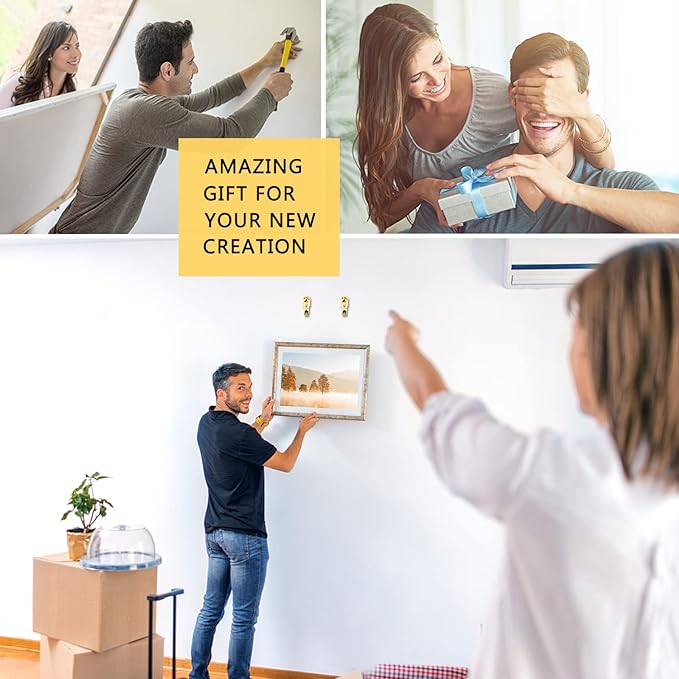 Picture Hangers, 120pcs Picture Hooks with Nails, FUZANWJ Picture Hanging kit, Wall Hangers, Wall Hanging Kit for Drywall/Wooden Wall, Holds 10-50 lbs