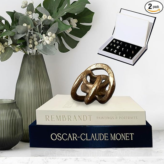 Decorative Books for Home Decor - Coffee Table Books Decor-2Pcs Linen Decorative Boxes, Aesthetic Fake/Faux Book for Modern Home,shelf décor or Mantle Decor,for Jewelry Box and Photo Storage